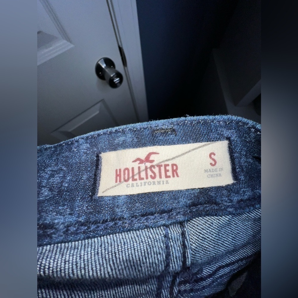 Hollister Women’s Small Dark Denim Blue Jeans Overalls Jumper S - Picture 5 of 14